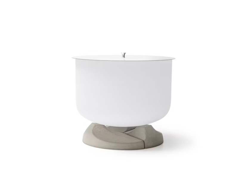 Glas Feuerstelle QFlame Set Ethanol Concrete 